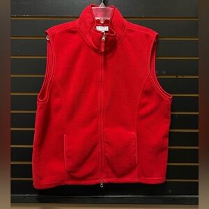 Jennifer Moore Red Fleece Vest Women’s XL